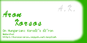 aron korsos business card